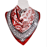 Anyyou Fashion Premium Satin Square Scarf – Classic Wine Red Silk-Feel Neckwrap for Women