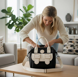 Anysort Mommy Diaper Bag Black Backpack Big Capacity Handbag Stroller for Moms Detachable Strap Maternity Shoulder Bag