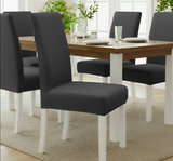 Anyseat Dark Grey Waterproof Chair Cover – Corn Kernel Pattern Stretch Slipcover for Dining Room