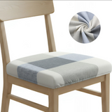 Anyseat Beige Light Blue Simple Pattern Print Chair Cover – Stretch Washable Removable Seat Cover for Dining & Kitchen