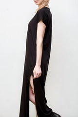 Maxi V Neck Dress - Organic Cotton - Black