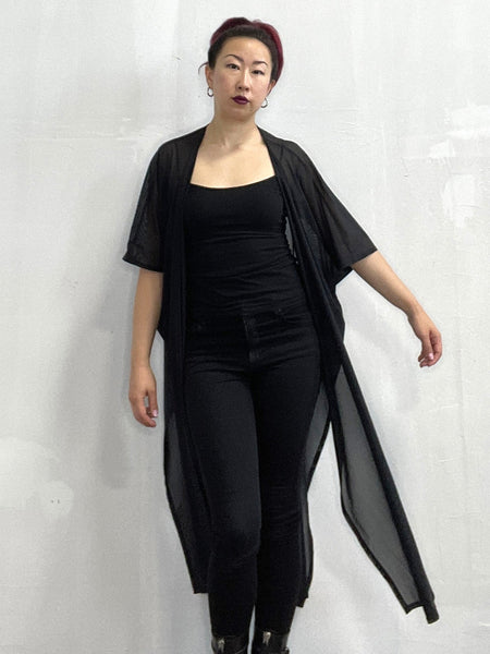 Black Mesh Kaftan
