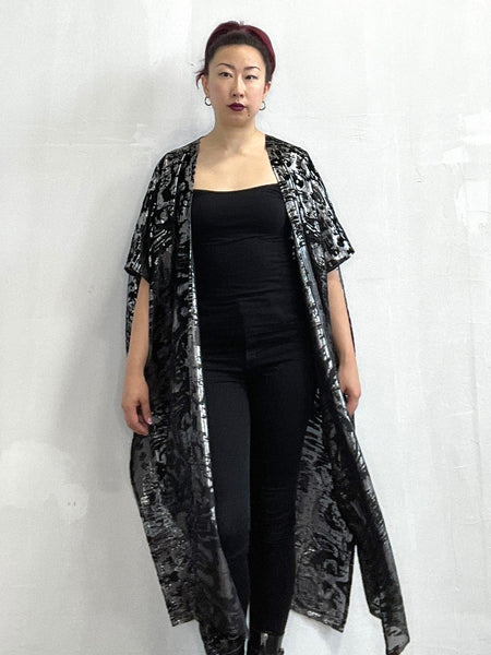 Metallic Silver Velvet Kaftan - Last one!