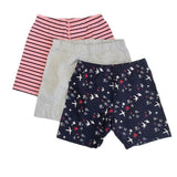 Pre-owned Navy Birds | Gray | Pink Stripe Shorts size: 8 Years Navy Birds | Gray | Pink Stripe
