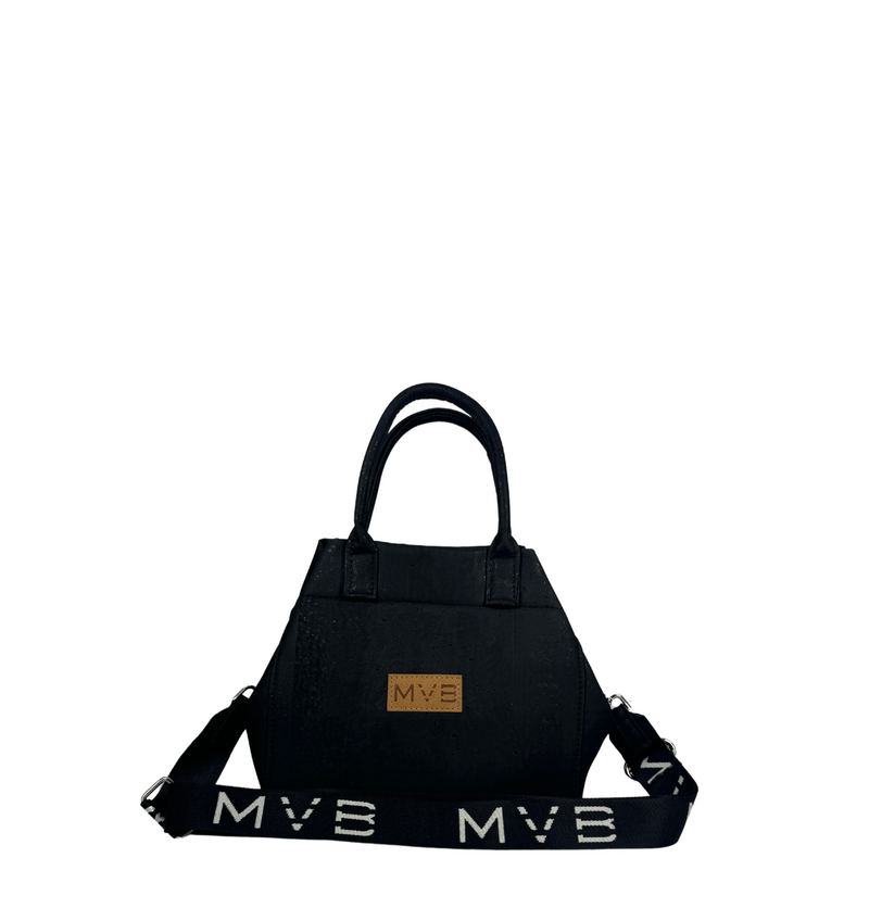 Mini Tote Handcraft Bag black cork
