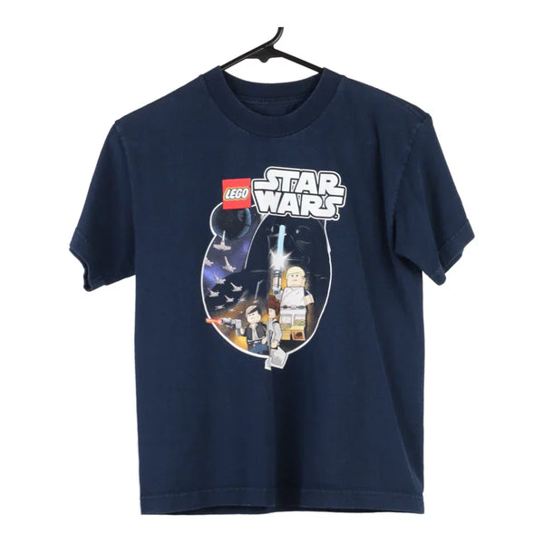 Age 10-12 Star Wars Graphic T-Shirt - Large Navy Cotton