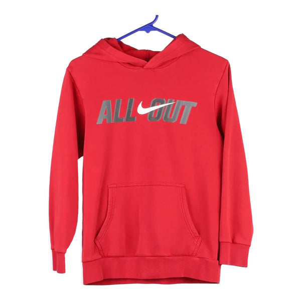 Age 12-13 Nike Hoodie - Large Red Cotton Blend