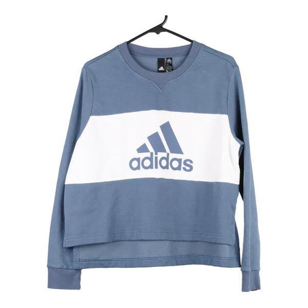 Age 16 Adidas Spellout Sweatshirt - XL Blue Cotton Blend