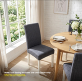 Anyseat Dark Grey Plain Design Chair Cover – Elastic Slipcover with Anti‑Dirt Protection for Dining Room, Kitchen, Wedding, Hotel, Banquet & Restaurant