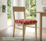 Anyseat Wine Red White Cracks Print Chair Cover – Stretch Washable Removable Seat Cover for Dining & Kitchen