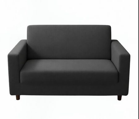 Anyseat 2-Seater Sofa Cover – Plain Dark Grey Style Slipcover for Living Room Chair Protection