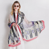 Anyyou 100% Mulberry Silk Off White Long Scarf for Women Luxury Beach Shawl Swimwear Cover-Up Pashmina Wrap Foulard