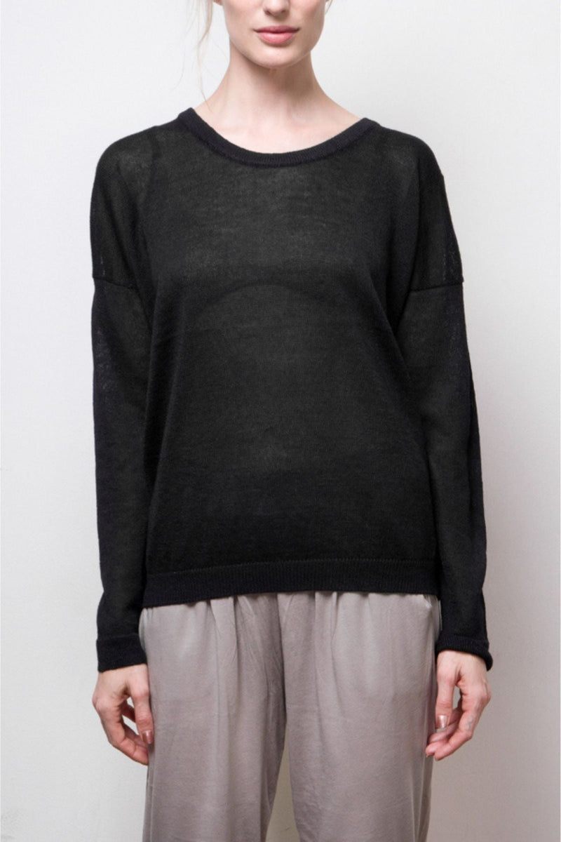 nini sheer cotton pullover - midnight