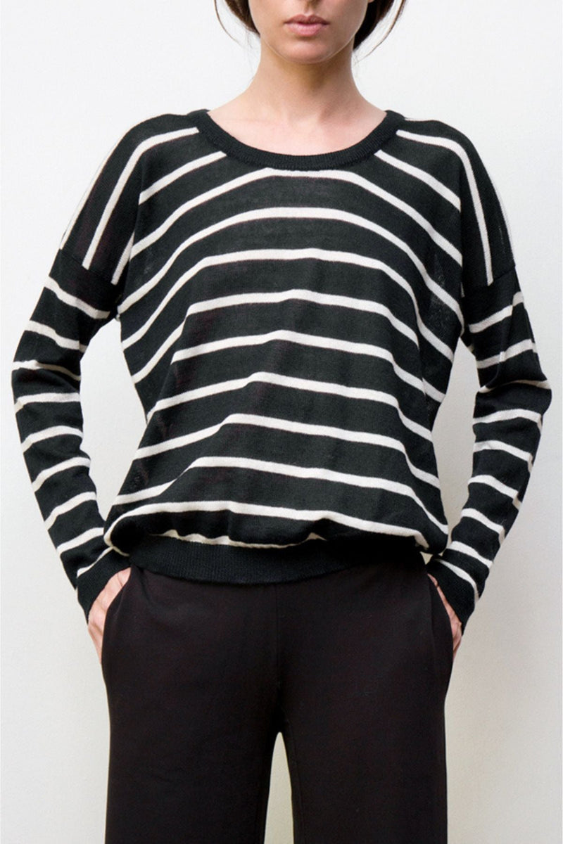 nini stripes pullover - midnight / bone