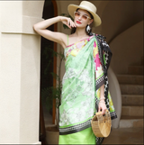 Anyyou 100% Mulberry Silk Emerald Green Scarf Women Luxury Long Shawl – Beach Wear, Swimwear Cover Up, Pashmina Foulard Fashion Accessory