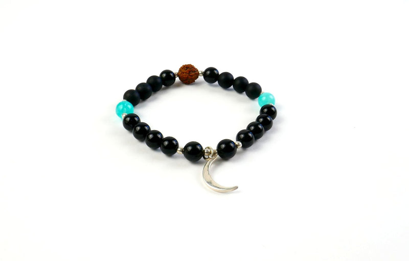 NYX Japa Mala Bracelet - Obsidian and Quartz