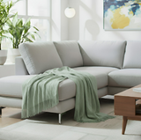 Anycozy Gray Faux Cashmere Throw Blanket – Diamond Knit Sofa Cover & Home Decor Accent