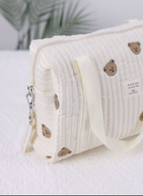 Anysort Mommy Diaper Bag Stuff Bear Handbag Embroidery Quilted Shoulder Mommy Bag Stroller for Baby
