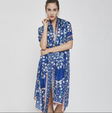 Anyyou 100% Mulberry Silk Ocean Blue Scarf Women Luxury Long Shawl – Beach Wear, Swimwear Cover Up, Pashmina Face Shield Foulard Fashion Accessory