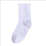 Anyfootwear 5 Pairs Unisex Sports Socks Size 4-5 White Cotton Knitted Casual Skateboard Socks Solid Color Breathable