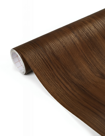 ANYHOUZ Vinyl Floor Tile 40×300cm – Dark Brown Wood Grain Waterproof Self‑Adhesive Flooring