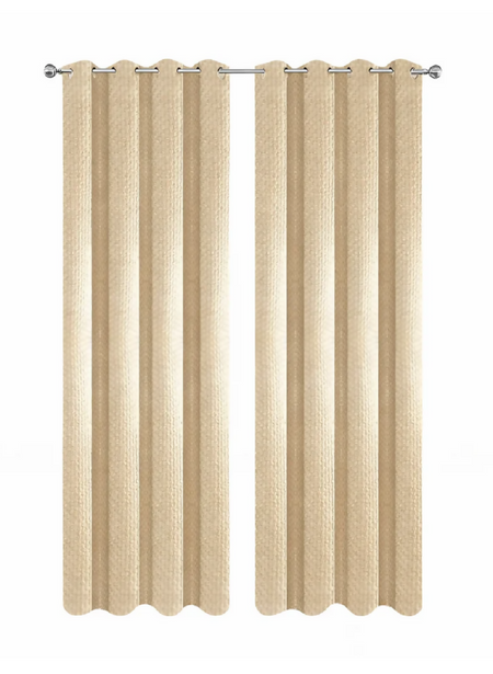 Anydrape Beige Waffle Plaid Luxury Curtains – Modern Textured Drapes for Living Room, Bedroom & Dining Decor