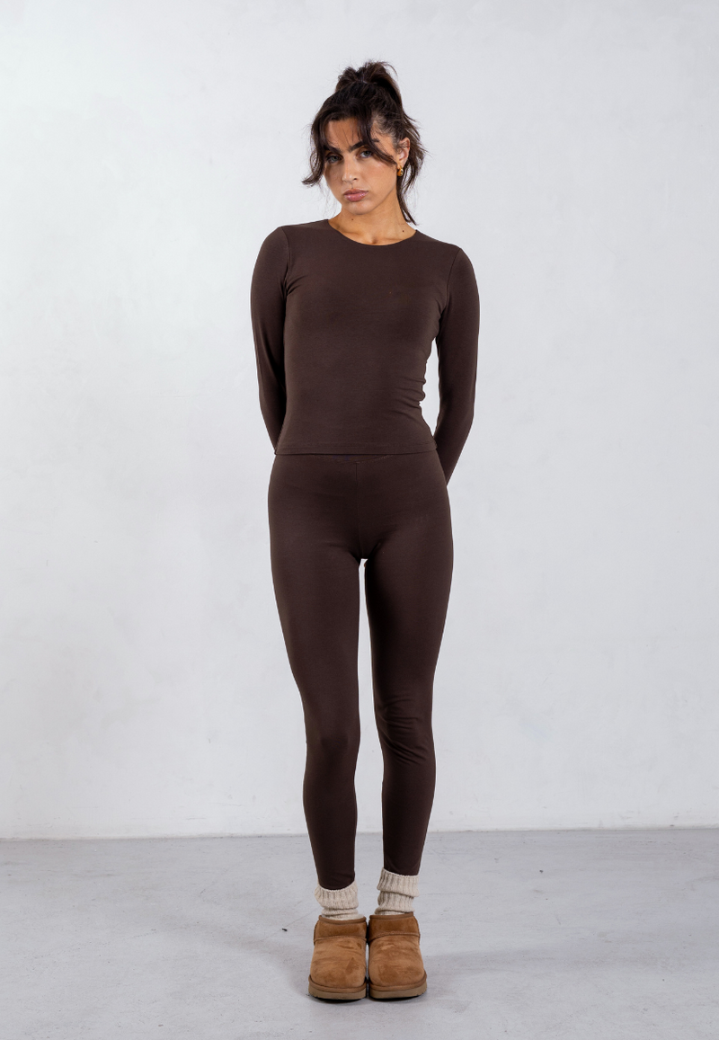 Organic Cotton Leggings, Hot Fudge