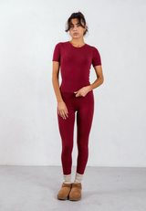 Organic Cotton Leggings, Ruby Wine