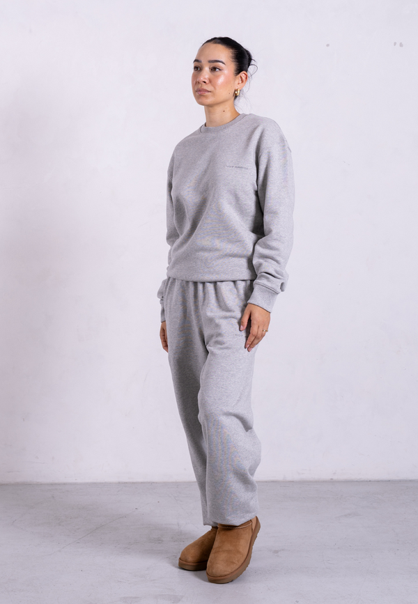 Organic Cotton Sweatsuit Set, Light Grey Marl