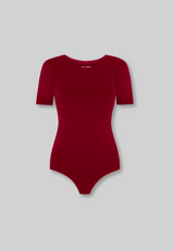 Organic Cotton Crew Bodysuit, Ruby Wine