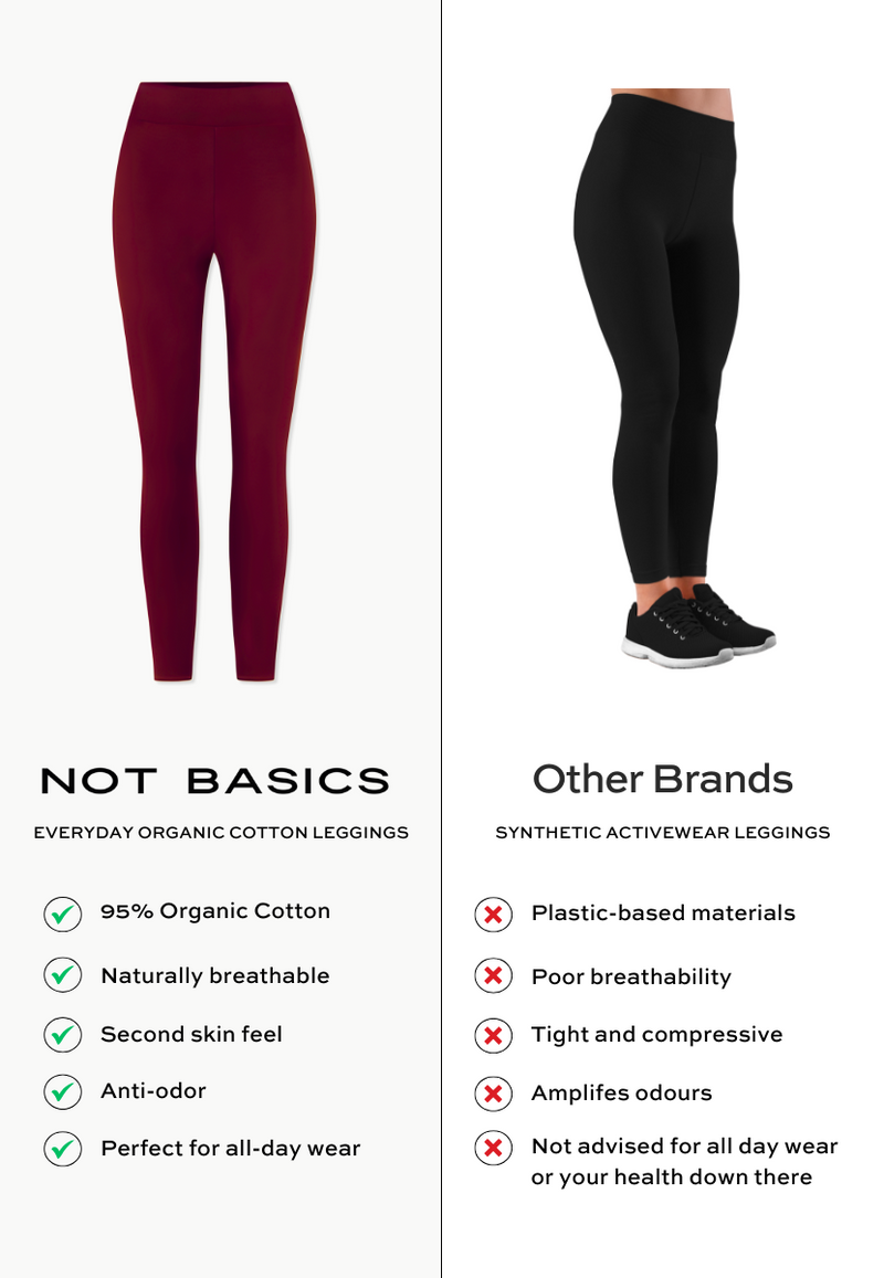 Organic Cotton Leggings, Ruby Wine