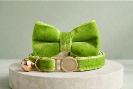 Anypet Large Beige Bow Cat Collar with Safety Buckle, Bell & Durable Adjustable Strap – Stylish Comfortable Pet Accessory for Cats