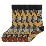 Anyfootwear 5 Pairs Light Grey Crystal Silk Socks Size 5-9 Harajuku Fashion Flower Vine Pattern Comfortable Soft Breathable Casual Socks for Women