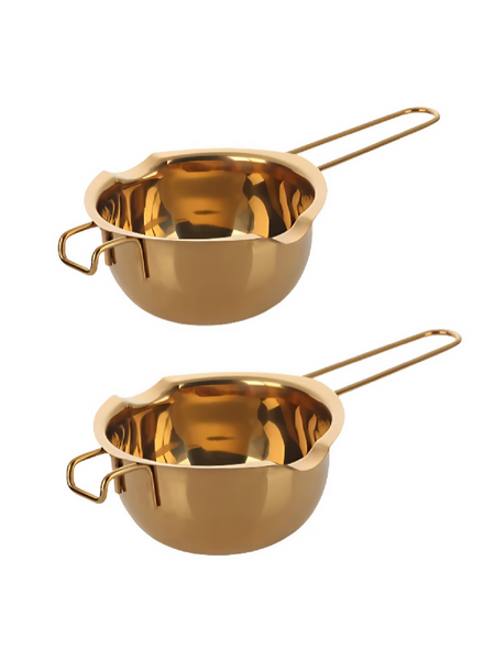 Anygleam Melting Pot 2Pcs Gold Chocolate Melt Cookware Kitchen Heating Container Milk Bowl Baking Tool Kitchenware