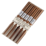 Anygleam Natural Wood Color 5pairs Wooden Sushi Chopsticks Reusable Kitchen Tableware