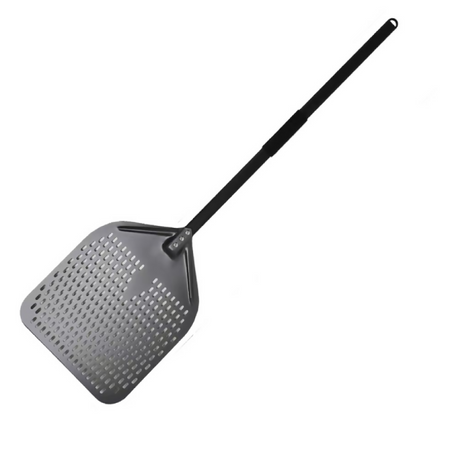 Anygleam Pizza Shovel 35 cm x 116cm Dark Grey for Perforated Peel with Metal Handle Oven Turning Baking Accessory