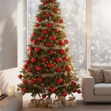 ANYDECO Christmas Balls Red Shiny Hanging Décor Ornaments