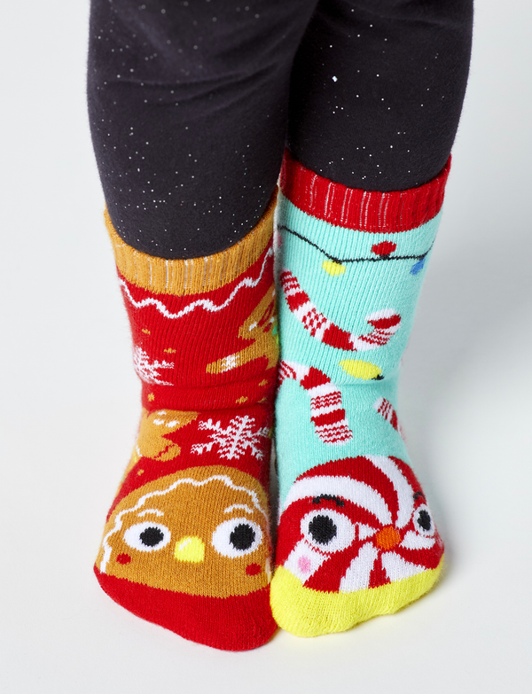 BABY GINGERBREAD & CANDY CANE CHRISTMAS NO SLIP SOCKS