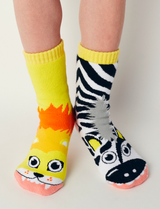 KIDS LION & ZEBRA NO SLIP SOCKS