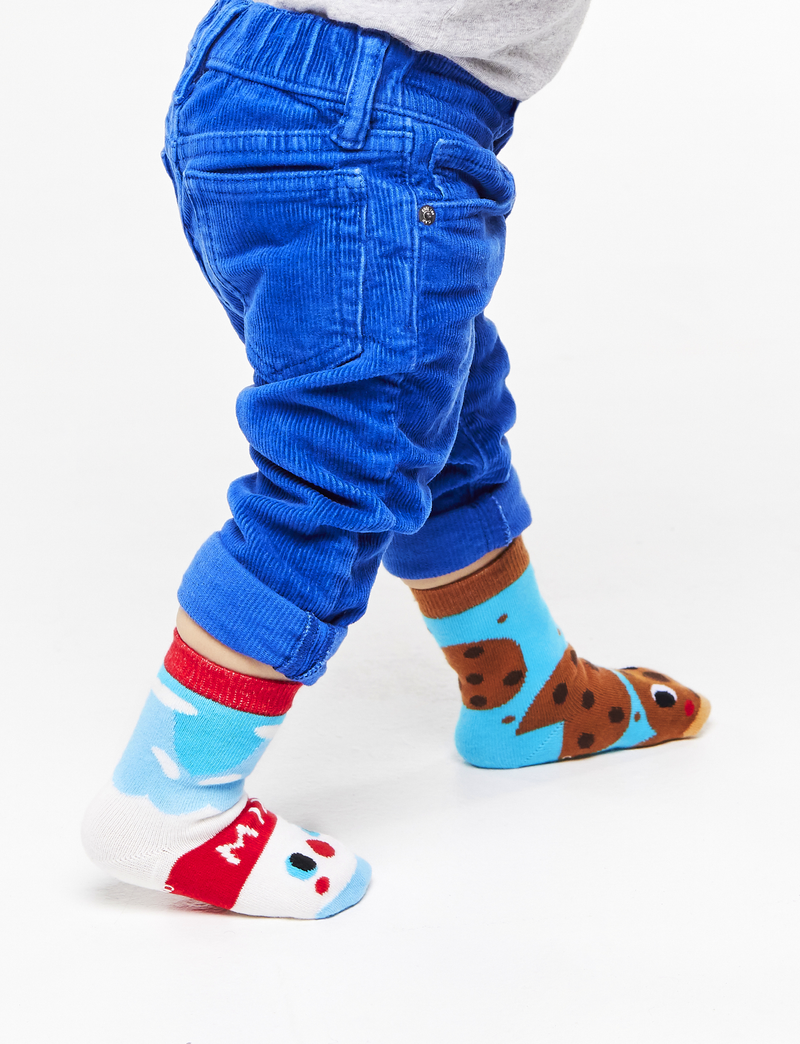 KIDS MILK & COOKIES NO SLIP SOCKS