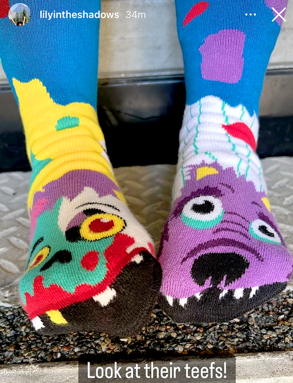 ZOMBIE & WEREWOLF MATCHY MISMATCHY MONSTERS SOCKS SET for ADULTS