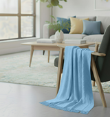 Anycozy Sky Blue Faux Cashmere Throw Blanket – Diamond Knit Sofa Cover & Home Decor Accent