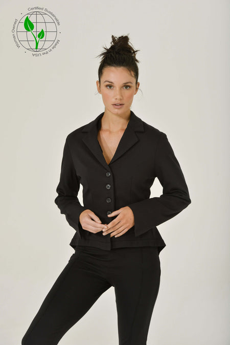 Vintage Black Peplum Jacket w/ Slit Sleeves