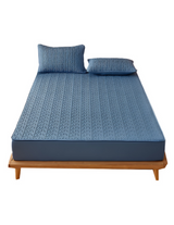 Anycozy Mattress Cover Blue 90x200cm Pure Cotton Soft Quilted Bed Sheet Anti-bacterial Protector Cover