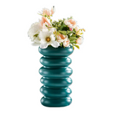 ANYDECO Flower Vase Blue Medium Nordic Plastic Spiral Pot Home Decor