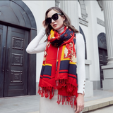 Anyyou 100% Pure Merino Wool Apple Red Poncho for Women Winter Large Scarf Pashmina Shawl Bandana Neck Wrap
