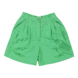 Iceberg Embroidered Shorts - 26W UK 8 Green Cotton