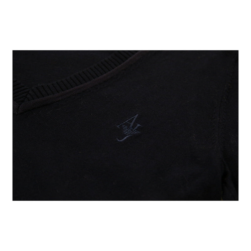 Armani Jeans V-neck Jumper - Medium Navy Wool Blend