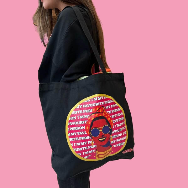 Positive Affirmation Tote - Black Canvas