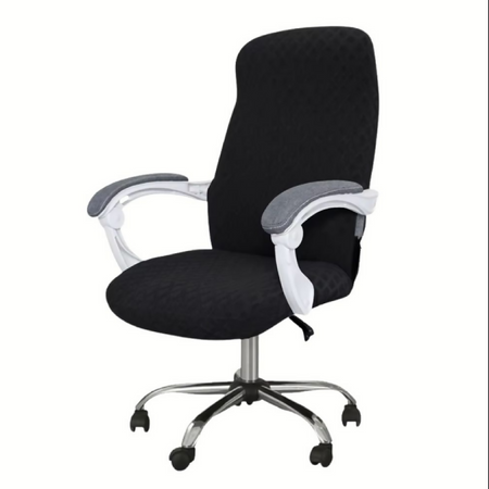 Anyseat Black Office Chair Cover – Waterproof Stretchable Spandex Jacquard Slipcover, Anti‑Dirt Protection